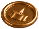 Gold tea-light candle wax seal